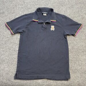 Psycho Bunny Polo Shirt Mens 6 Large Navy Blue Pique Knit Logo Patch Preppy